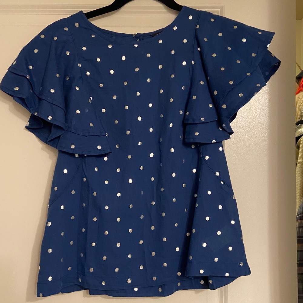 J. Crew Flutter Sleeve Top - Picture 4 of 7
